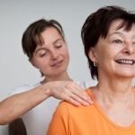 Older woman getting a massage