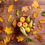 Fall fruit/veggies and leaves