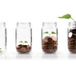 Coins growing in a jar