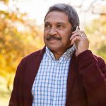senior man on phone