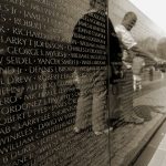 People visiting the WW2, Vietnam War memorial