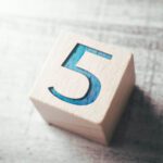 Wooden Block Inscribed with Number 5